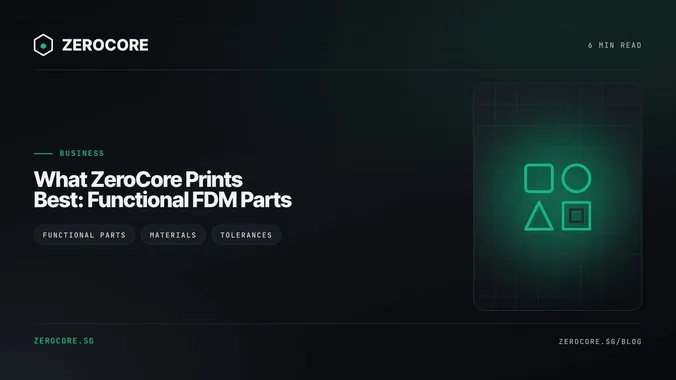 What ZeroCore Prints Best: Functional FDM Parts